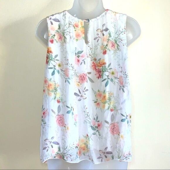 Tendenze Floral Printed Boho Italian Silk Sleeveless Top (NWT) - Picture 2 of 4